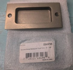 Emtek Sandcast Rustic 102mm Modern 4″ Rectangle Flush Pull Tumbled White Bronze