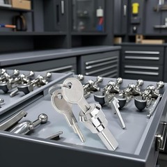 Silver Universal Toolbox Lock, Toolbox Lock Iron Cabinet Insert Linkage Drawer