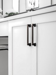 SORWDUERM 10 Pack Oil Rubbed Bronze Square Cabinet Pulls 6.3″ (160mm)