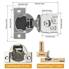 1-5/16″ Overlay 4D Soft Close Concealed Hinges for 1-5/16 inch Overlay 20 Pack