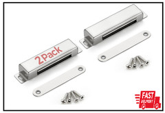 Cabinet Door Magnets, 90 Lbs Strong Magnetic Catch, Heavy Duty, 2 Pack, Silver