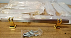 10 Pack Brushed Satin Nickel and Gold Cabinet Pulls 6.3 Inch(160MM) Hole Centers