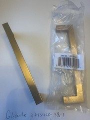 10 each of GlideRite Gold Solid Square Bar Pull. 5”CTC. 5.5”long. 21683-128-BG-1