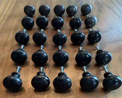 Vintage Blackened Metal Dresser & Cabinet Knobs – Lot of 25 Matching Drawer Pull