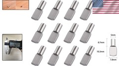 60 Nickel Plated 5mm Shelf Pegs – Spoon Shape Support Pins for Cabinets