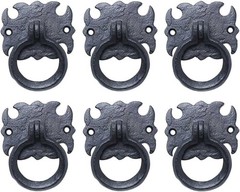 Renovators Supply Manufacturing Cabinet Handles 3 in. Black Wrought Iron Drawer
