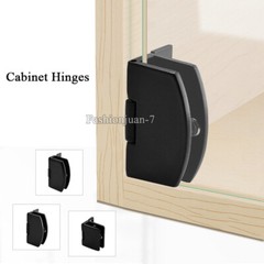 8PCS Zinc Alloy Glass Cabinet Hinges Display Wine Cabinet Door Hinge No Drilling