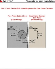 Berta 110 Degree Full Overlay Soft Close Concealed Face Frame Cabinet Hinges (50
