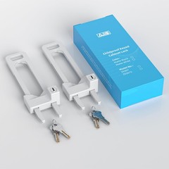 AST Keyed Cabinet Lock, 2 Locks 4 Keys Alike, Small, Matte White
