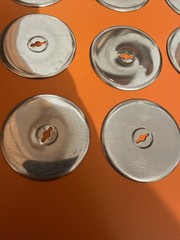 Vintage Chrome Cabinet Drawer Knob Backing Plates 2 1/2” Lot Of 12