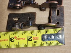 Youngdale #4 Self-Closing Knife Hinge for Cabinet Doors, Antique Brass, 9 total