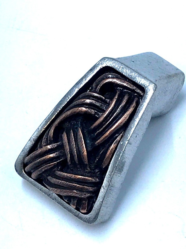 Vicenza Designs Sancio Hand Crafted Finger Pull Knob Vintage Pewter & Copper