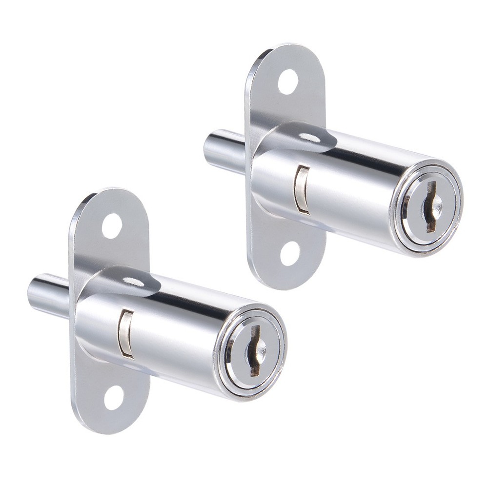 Push Plunger Lock 19mm x 40mm Cylinder Zinc Alloy Keyed Alike,2Pcs
