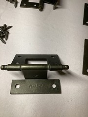 Vintage 3/4″ Door Thick Partial Wrap Cabinet Hinge with screws in Antique Brass