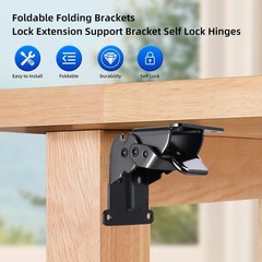 YDAJIURI Folding Brackets 8 Pack, Heavy-Duty Self-Locking Hinges with Screws, Fo