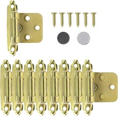 25 Pair (50 Pack) Cabinet Hinges, 1/2 Inch Overlay 50 Pcs, Brass Gold