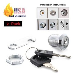 2 x 20mm Cabinet Locks for Drawers/Wardrobe – Screw-On Security, No Drill Needed