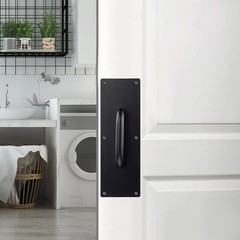2 Sets 12 Inch Black Stainless Steel Pull Push Plate Door Handle Screws Home