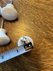 13 Vintage White Porcelain Oval Cabinet Drawer Knobs Pulls Approx. 1 X1.5 In.