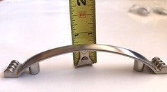 Lot of 12 Satin Nickel Cupboard Handles Furniture Hardware 4.5 Inches w / Screws