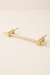 Anthropologie Quinn Cabinet Pull ~ Brushed Brass NEW Large 8.5″W 6″ between bolt