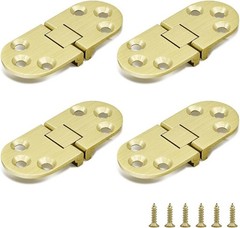 4 PCS Brass Butler Tray Hinge 180 Degree Round Edge Folding Flip Top Hinge