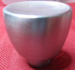 Vtg AJAX Retro Chrome Gray Silver Concave Drawer/Cabinet Knob w/Square Backplate
