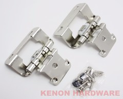 Lot of 25 Pairs 50pcs 1/2″ Overlay Partial Wrap Self-Closing Hinges-Satin Nickel