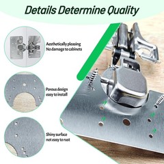 2 Pcs Cabinet Door Hinges, Cabinet Hinge Repair Plate Kit Fix Loose Sagging Cabi