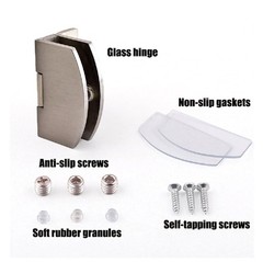Wanlian Glass Door Hinge 90-Degree Small Pet Door Hinge Adjustable Clamp