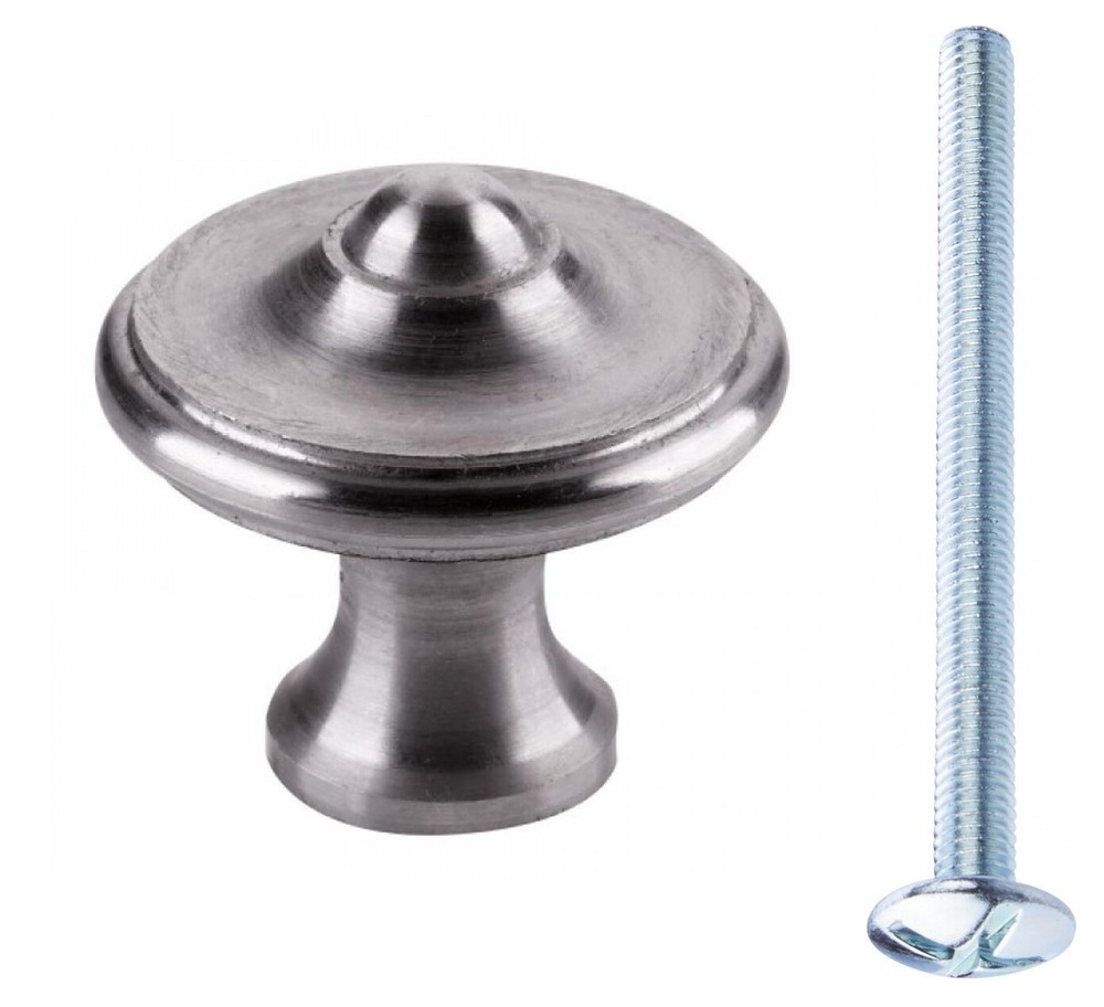 vintage cabinet knob silver steel round antique cupboards draws drawer furniture