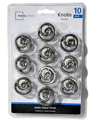 Mainstays Knobs 10 Pack Satin Nickel Finish Easy Application Hardware Included