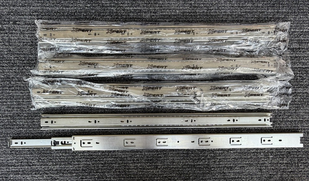 XPERT 28″ Full Extension Ball Bearing Drawer Slides, 100 lb Load Cap., Lot of 10