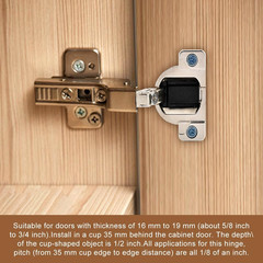 8 PCS Replacement for Blum 110 Degrees Screw on Self Closing Compact 33 Hinge, H