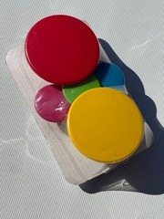 New + Sealed! Genuine IKEA Vintage LOSJON Pack of 5 Bright Fun Color Wall Knobs