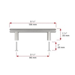 (10-Pk) Richelieu 3-3/4 in. 96 mm Cabinet Bar Pull Nickel Roosevelt Collection
