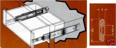 GRANT #4930-26″ DRAWER SLIDES, FULL-EXTENSION, 100 POUND CAPACITY, DUAL MOUNTING