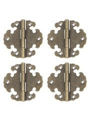 4 Pieces of Decorative Iron Hinges for Enhancing For Wooden Doors and Cabinets