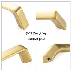 10 Pack 6-1/4 Inch Hole Centers, Brushed Gold Cabinet Pulls Gold Cabinet Hand…