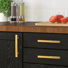 30 Pack Stainless Steel Brushed Gold Kitchen Cabinet Handles Square Drawer Pulls