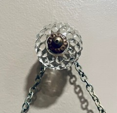 Clear Textured Glass Vintage Cabinet Knob kitchen bathroom pull w/ bronze facet