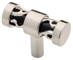 (12 Pack) 9/16″ Crystal Lace Bar Knob Satin Nickel with Black
