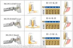 Cabinet SLIDE-ON Concealed EURO HINGES for frameless cabinets 110 deg 24 PACK