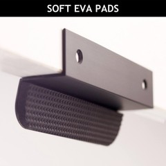 2~Pack Under Cabinet Foot Pull Opener, Adhesive & Screws, Matte Black