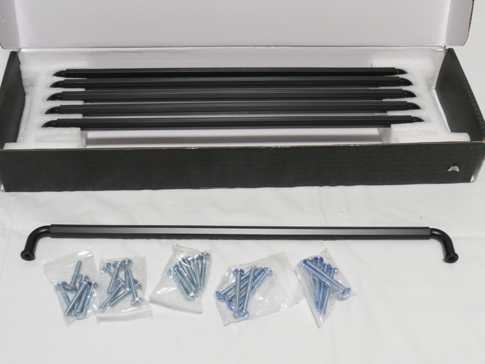 6 Pack 12 3/5 Inch (320mm) Hole Center Cabinet Pulls Matte Black 2201-B-320