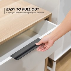 8 PCS Black Cabinet Handles 5.9 Inch Finger Edge Pulls 5 Inch Hole Center