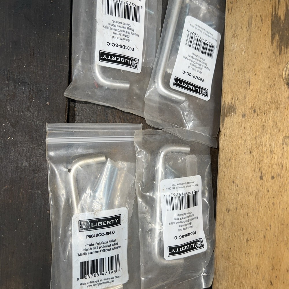 Lot Of 4 Liberty Hardware P604D6-SC-C Satin Chrome Cabinet Drawer Pulls