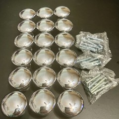 18 Chrome Mushroom Cabinet Drawer Knob Pull 1” Round Polished Furniture Hardware