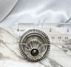 Set of 10 Architectural Fluted Lucite-Style Knobs | Brushed Nickel Rosette