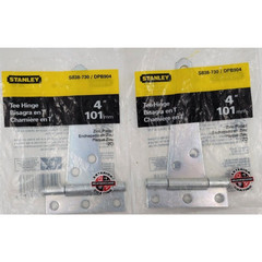 Stanley 4″ Zinc Plated Strap Door Gate Hinges Steel – No Screws Lot of 2